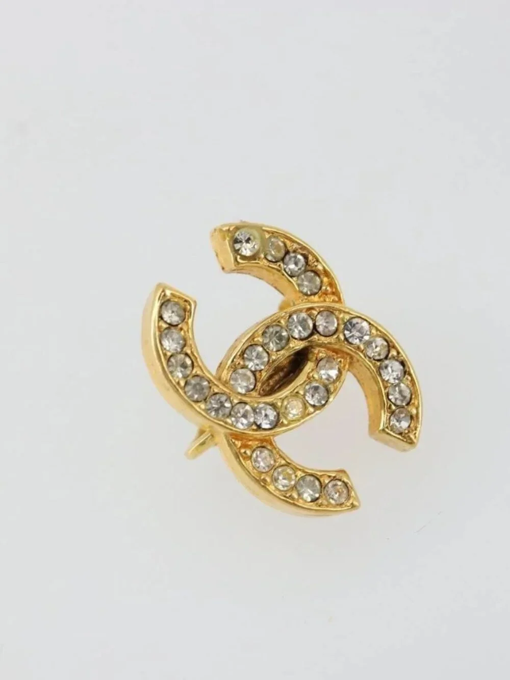 CHANEL Earring metal Gold Tone CC Auth 183505
